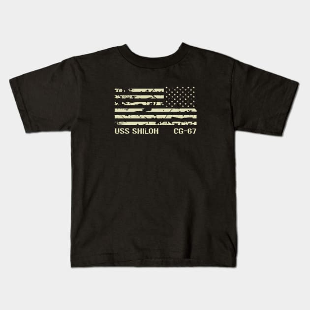 USS Shiloh Kids T-Shirt by Jared S Davies